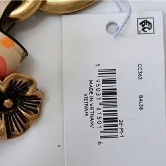 COACH Loop Bag Charm Key Ring in RETRO Classic Floral Print with Dog Clip NWT! - Picture 5 of 10